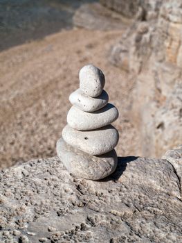 tower of balanced sea stones 