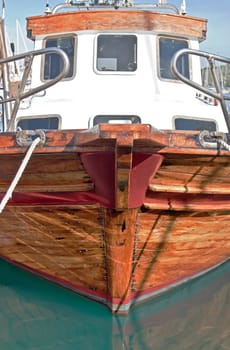 wooden prow of traditional boat