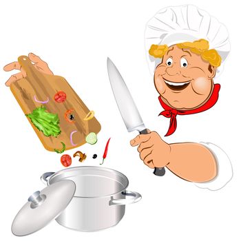 Funny Chef and best food for Gourmet