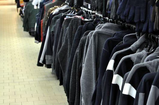 Detail of cloths in a department store