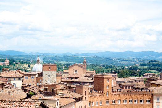 The view of Siena in summer day
