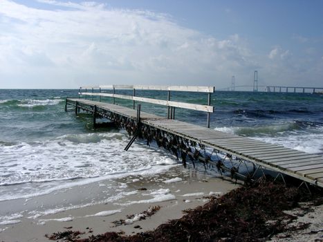 Small pier near The Storebelt, Denmark.