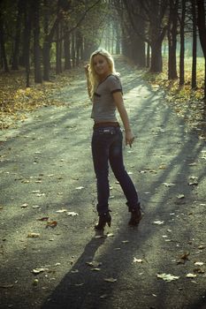 beautiful girl in a park