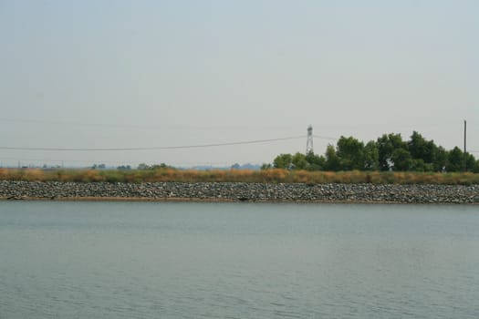 Levee road in a big new marina.
