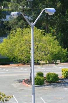 Close up of a light pole.
