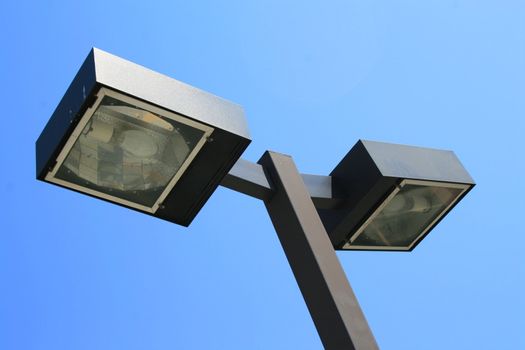 Close up of a light pole.
