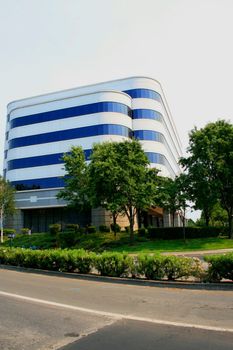 Close up of a modern building.
