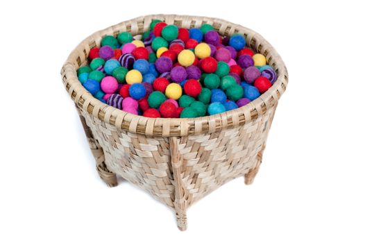 Colorful bobbles in the basket