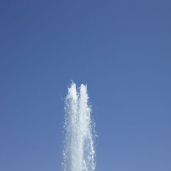 Fountain in the blue sky