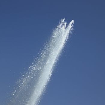 Fountain in the blue sky