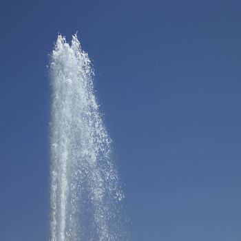 Fountain in the blue sky