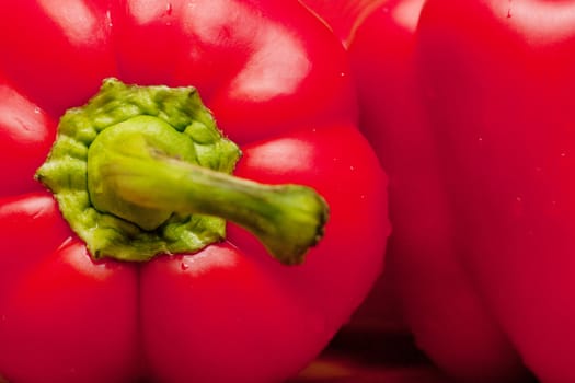 Macro view of sweet red peppers