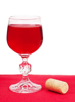 Wine glass and wine cork
