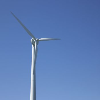 Wind turbine and blue sky