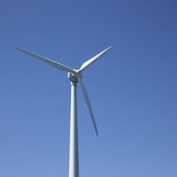 Wind turbine and blue sky