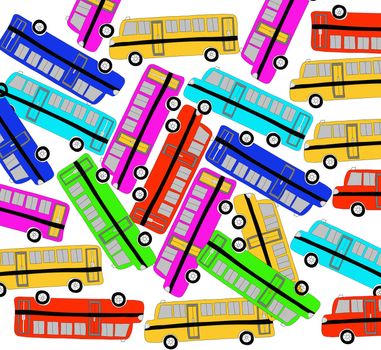 drawing  pattern with   buses