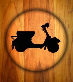 vespa  sign on a wood background