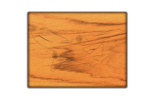 Airplane Sign icon on wood texture and background