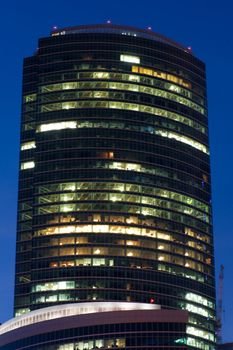 Russia City Modern skyscrapers in Moscow at sunset