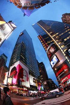 NEW YORK CITY - OCT 9: Times Square, featured with Broadway Theaters and huge number of LED signs, is a symbol of New York City and the United States, October 9, 2012 in Manhattan, New York City