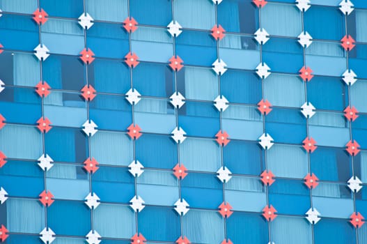 blue wall texture of modern building