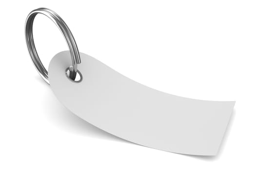 label and metallic ring on white background. Isolated 3D image