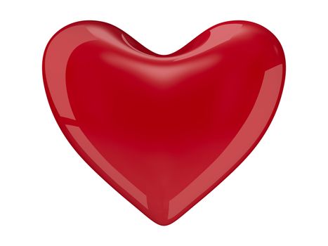 Isolated heart on white background. 3D image