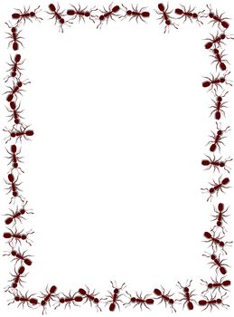 Illustrated frame made of lots of ants