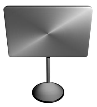 Illustration of a sign made of Brushed metal