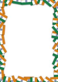 Illustrated Indian flag border