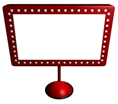 Isolated illustration of a red sign with decoration around the edge