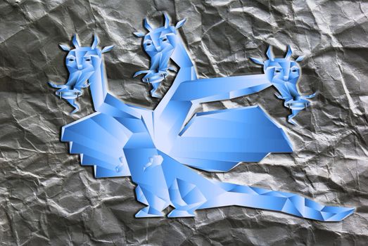 Fantastic dragon a symbol 2012 new years on abstract background