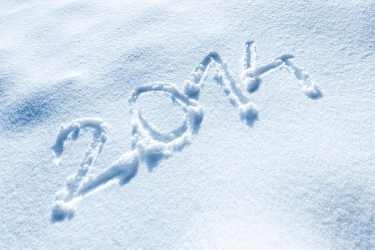 Year 2014 written in Snow