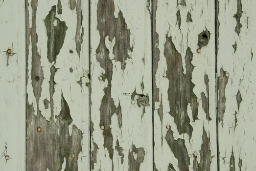 green peeling wooden wall, textured background