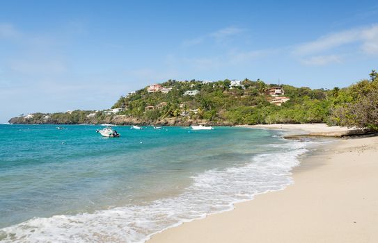 Hull Bay beach scene on island of St Thomas in US Virgin Islands USVI