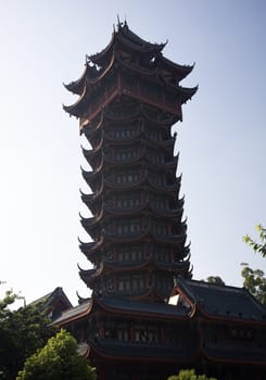 Jiutian Pagoda Tower Chengdu Sichuan China The pagoda was built in the early 1950s just after liberation of China.