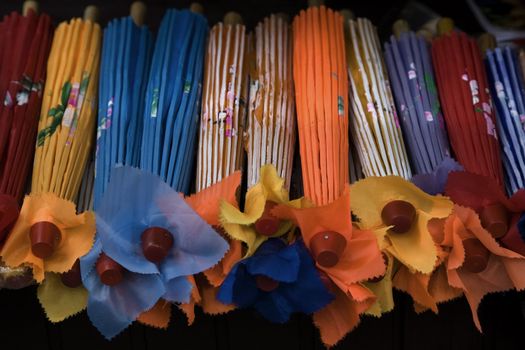 Colorful Chinese Handcrafted Paper Umbrellas, Jinli Street, Chengdu, Sichuan