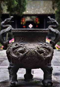 Iron Dragon Pot, Wuhou Memorial, Three Kingdoms, Temple, Chengdu, Sichuan, China