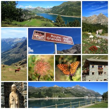 Nature, fauna, flora and architecture on the big Alps road, France