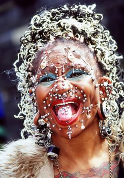 Elaine Davidson holds the world record for having the most face and body piercings.