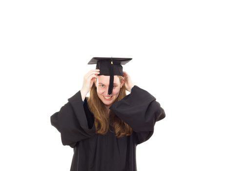 Female graduate in her academic gown