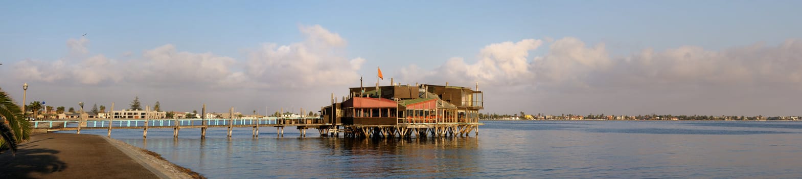 Panorama from three photos of the lagoon in Walvisbay, Namibia