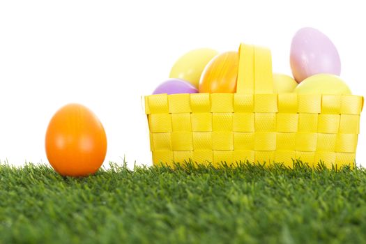 Easter eggs in a basket