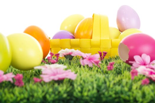 Easter eggs in a basket