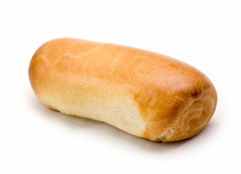 Big fresh bun on a white background