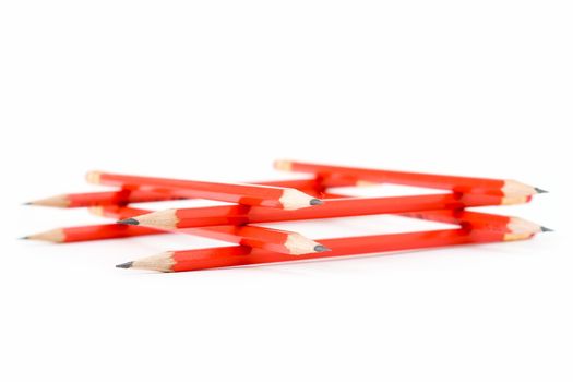 The sharpen pencils on a white background.
