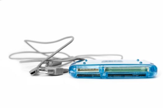 Card Reader and usb cable on a white background