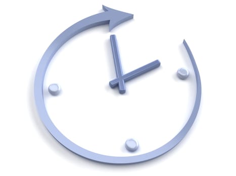 Abstract clock on a white background