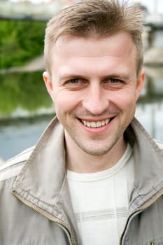 smiling man close up
