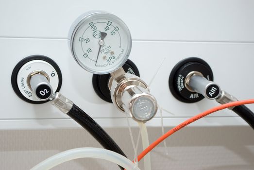 medical equipment in hospital.Measurement of pressure. Scales of devices
